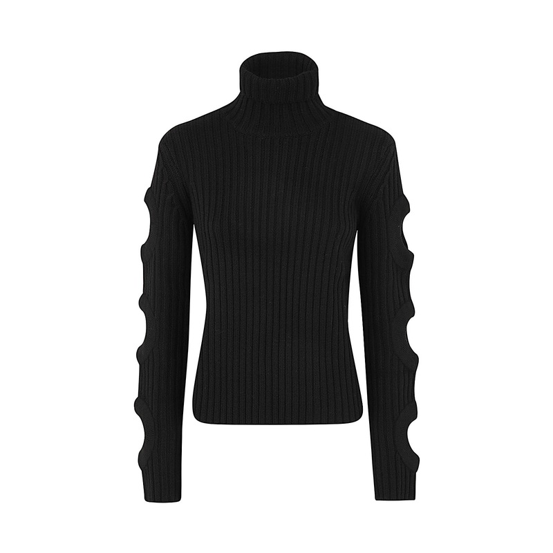 CUT OUT SLEEVE TURTLENECK JUMPER