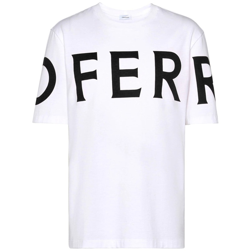 Ferragamo Logo Print T-Shirt|White|XL