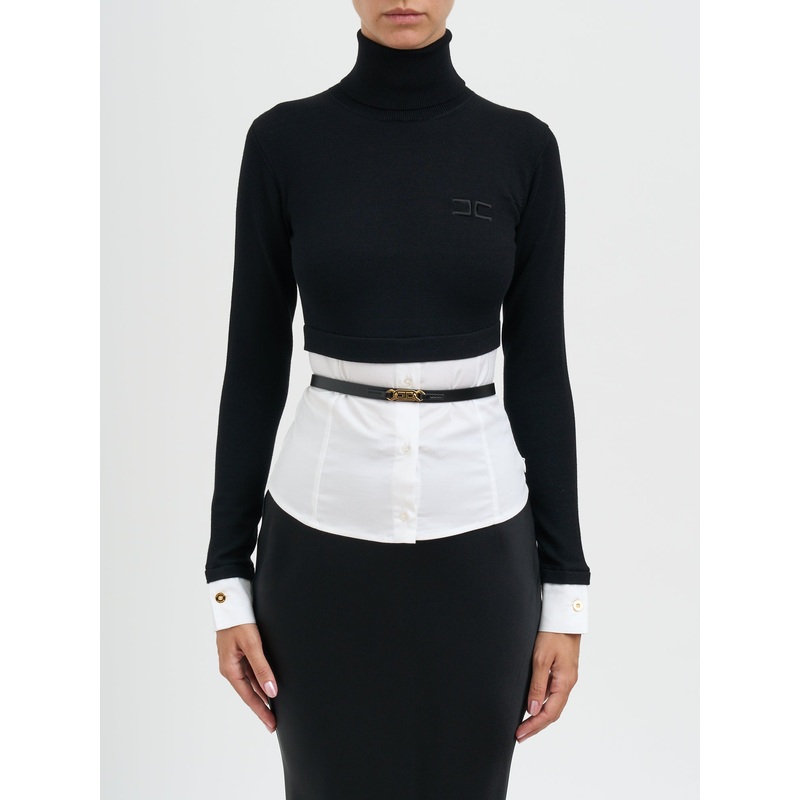 HIGH NECK SHIRT|BLACK|42