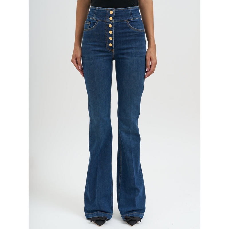 HIGH-WAISTED JEANS WITH BUTTONS