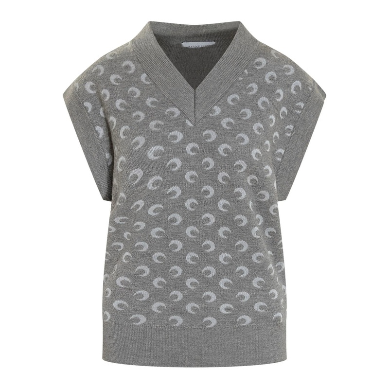 Marine Serre Sweater in Misty Grey