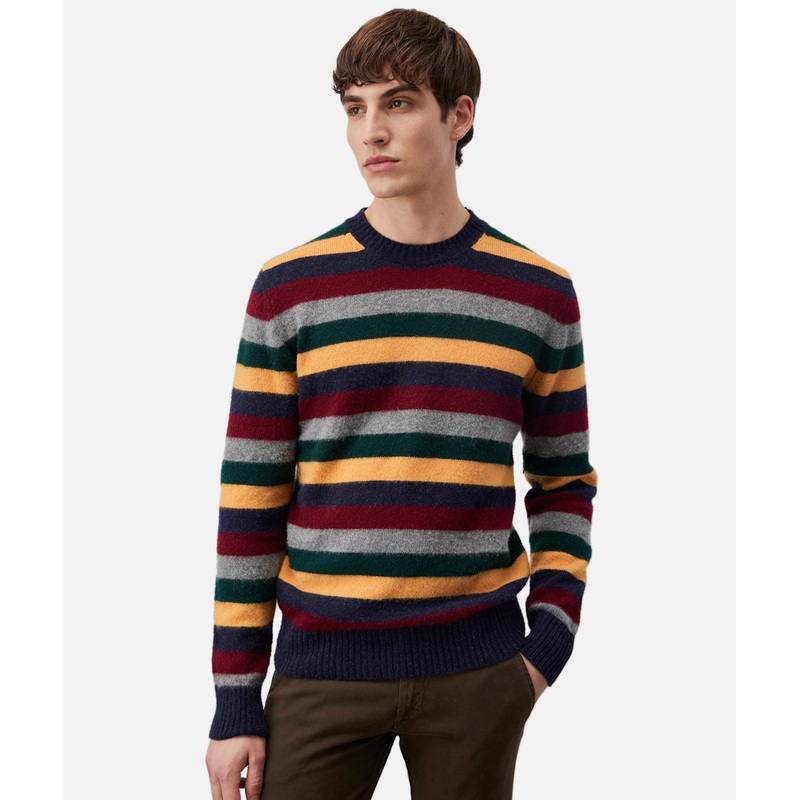 ROY ROGER’S Multi stripe crew neck sweater