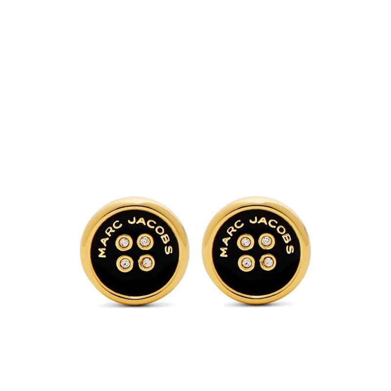 THE BUTTON STUD EARRINGS|BLACK|UNICA