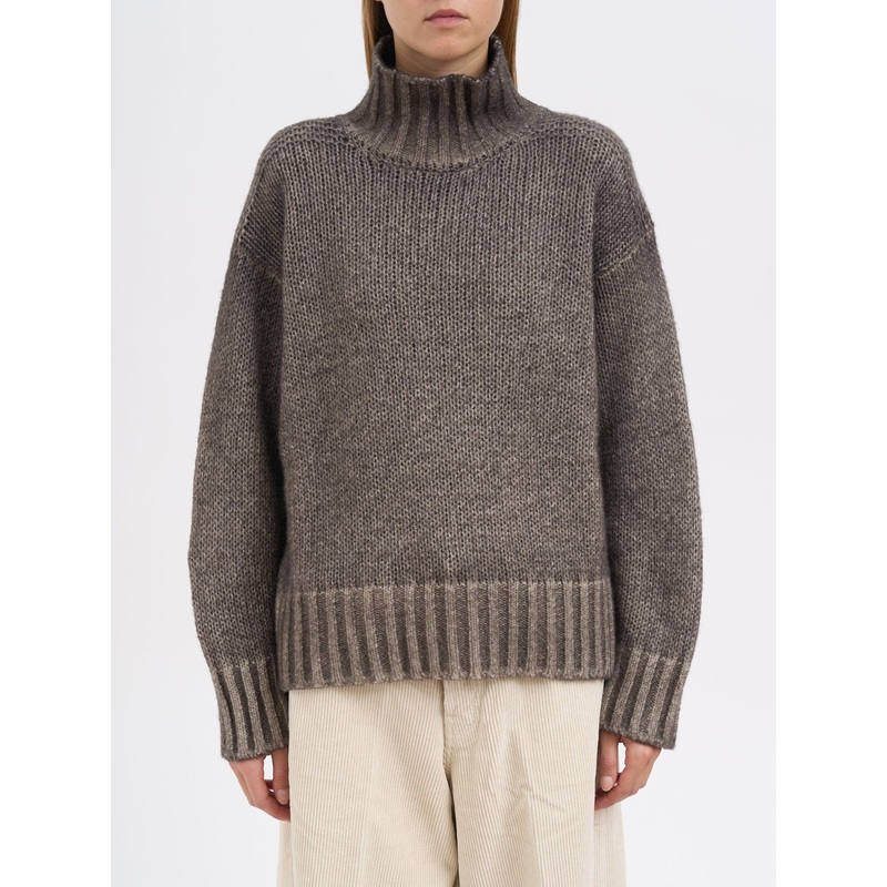 CASHMERE HIGH NECK SWEATER|BROWN|S|M