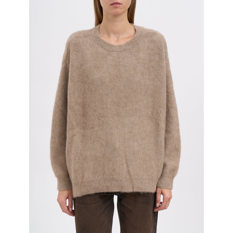 CREW NECK CASHMERE SWEATER|BROWN|XS|S