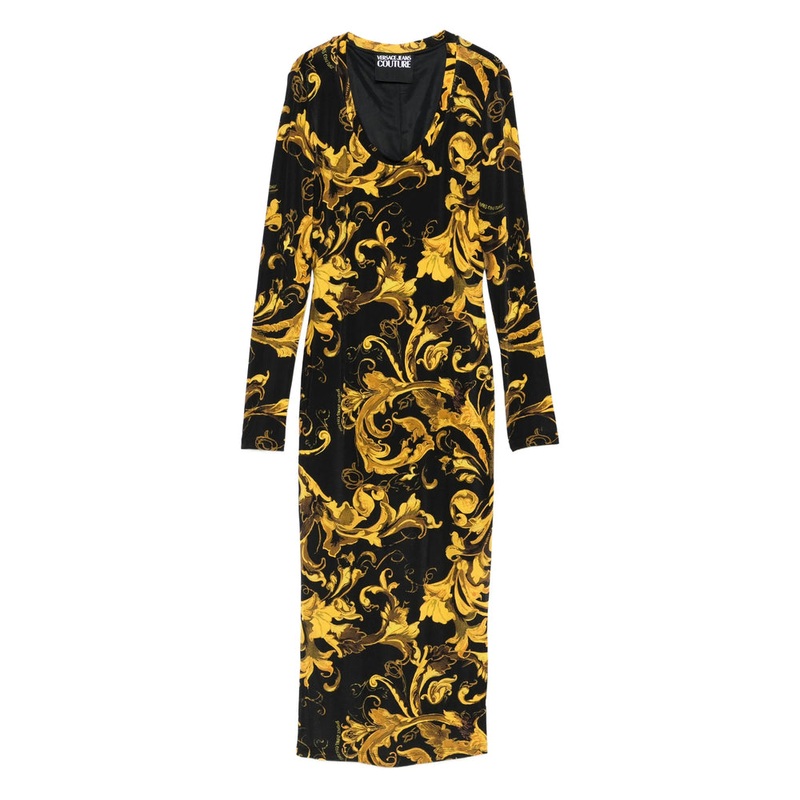 Versace Jeans Couture Black Midi Dress