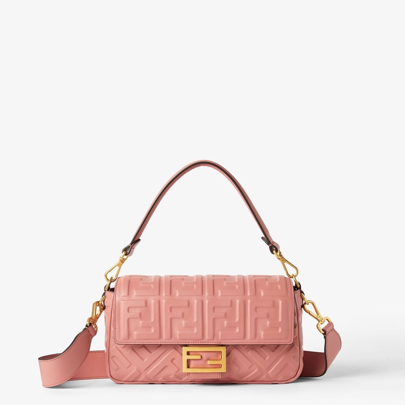 BAGUETTE LEATHER HANDBAG|Pink|TU