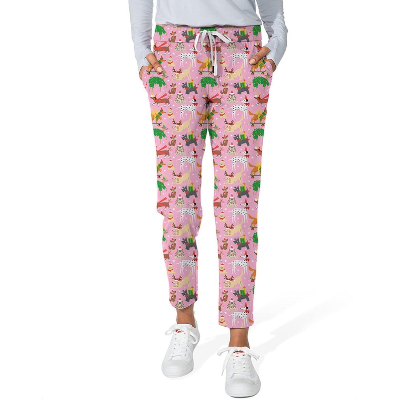 Christmas dog Women’s 7/8 Stretch Ankle Golf Pants