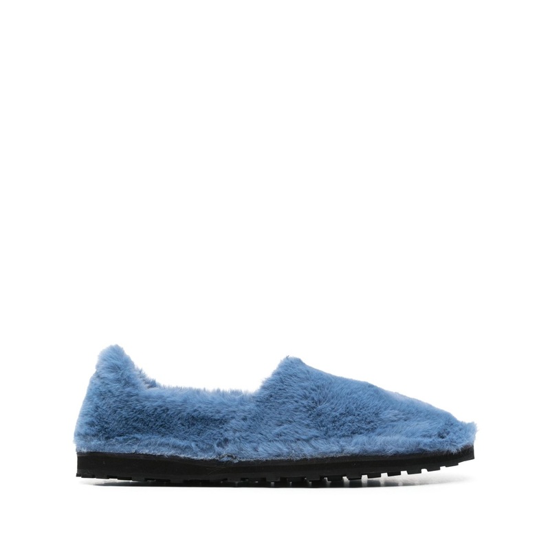 FAUX FUR SLIP-ON LOAFERS|BLUE|40|42|43|44|41