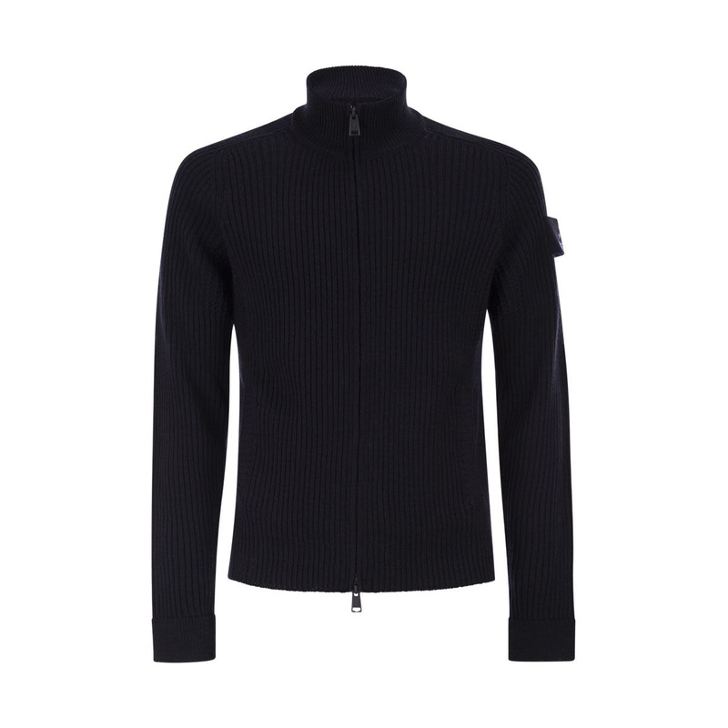 WOOL CARDIGAN WITH ZIP|BLUE|S|M|L|XL