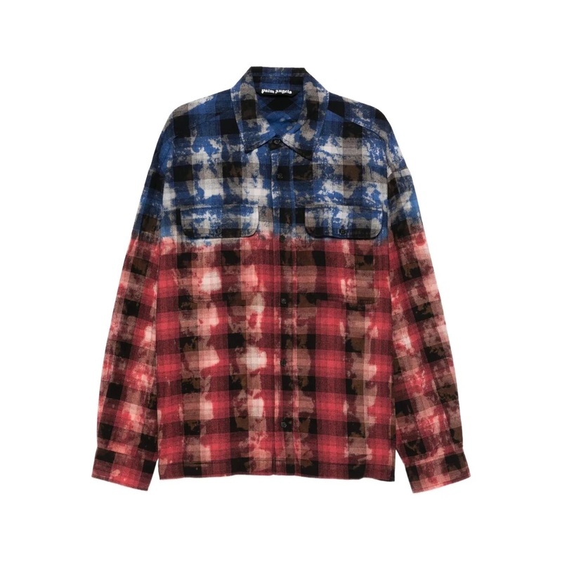 B CURVED LOGO CHECK LONG SLEEVES SHIRT