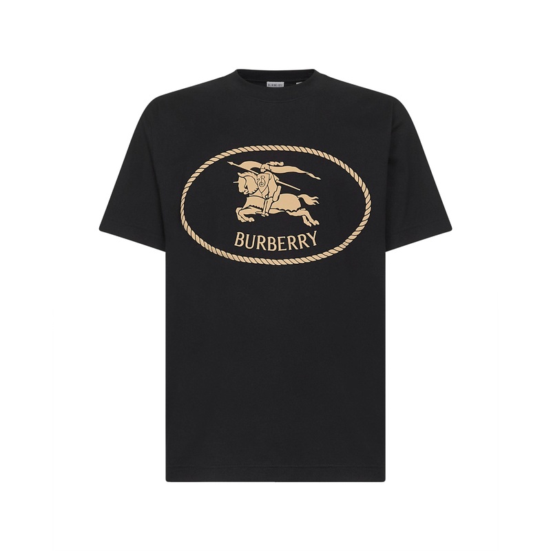 Black Cotton Knight Stamp T-Shirt
