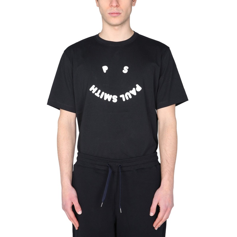 HAPPY CREW NECK TSHIRT|BLACK|M|L|XL|XXL