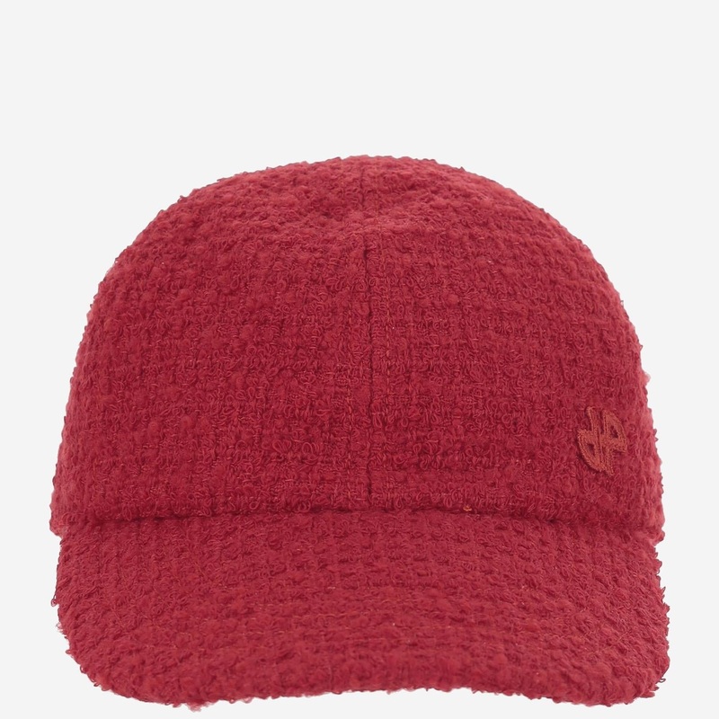 Wool Tweed Baseball Cap|Red|M|L