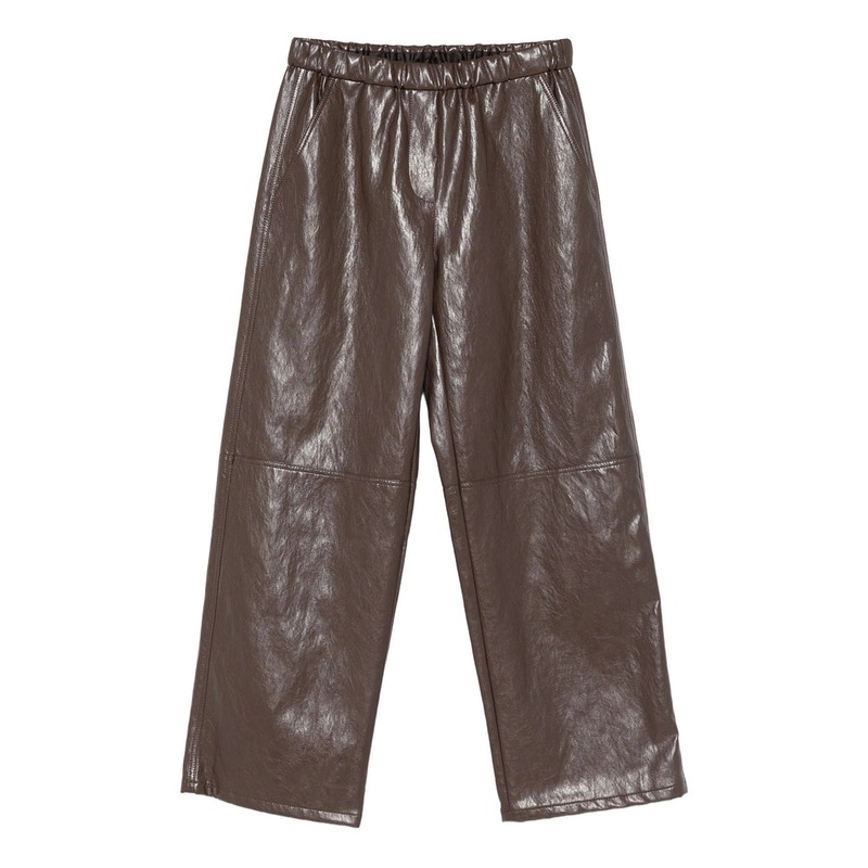 Cedar Brown Calf Leather Trousers