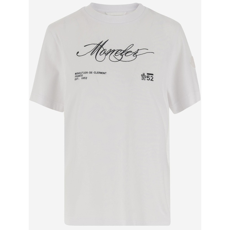 Cotton T-Shirt with Logo|White|S|M|L|XL