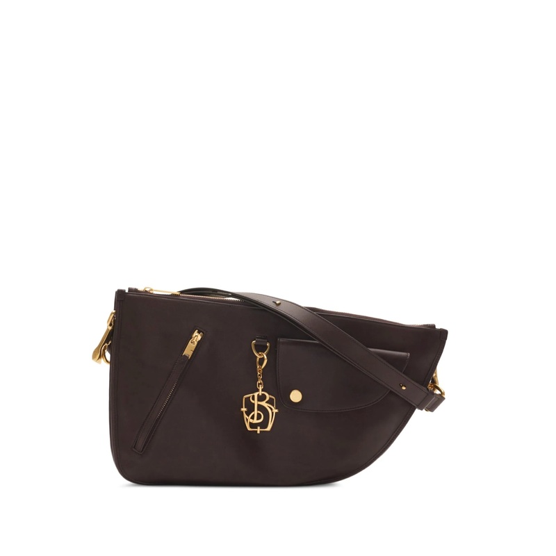 Double Shield Bag in Brown Calfskin