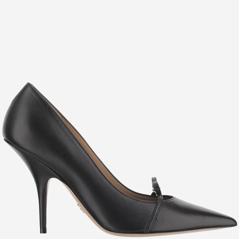 Leather Pumps with Logo|Black|6|7|7.5|8|8.5