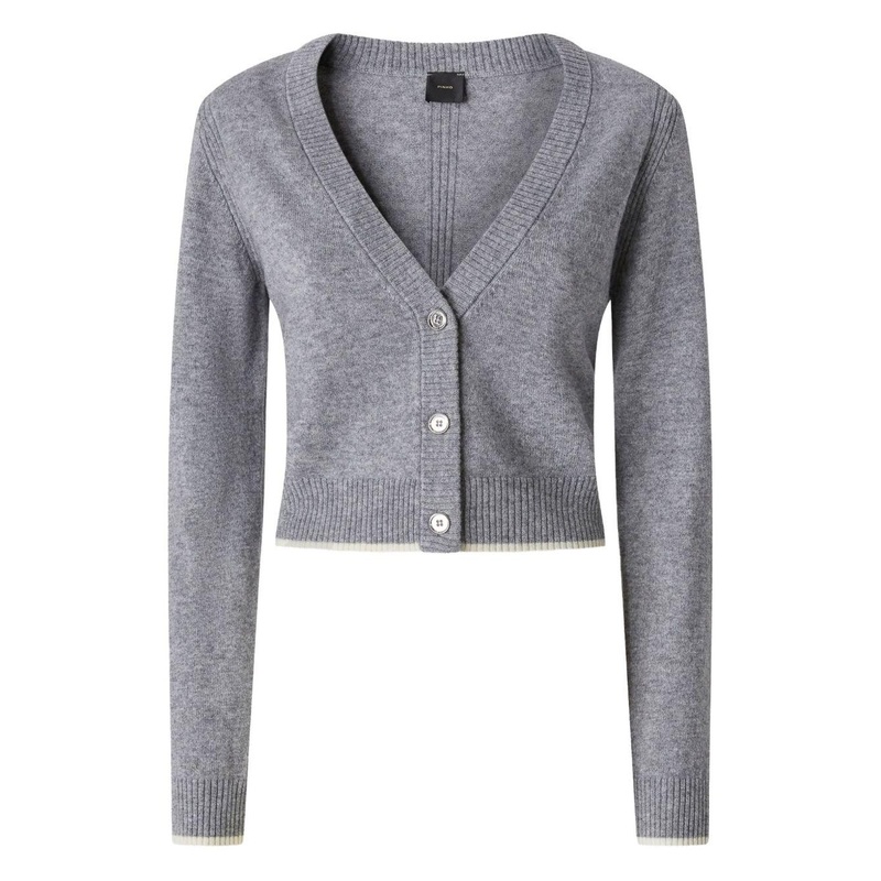 Pinko Cropped Cardigan|Grey|M