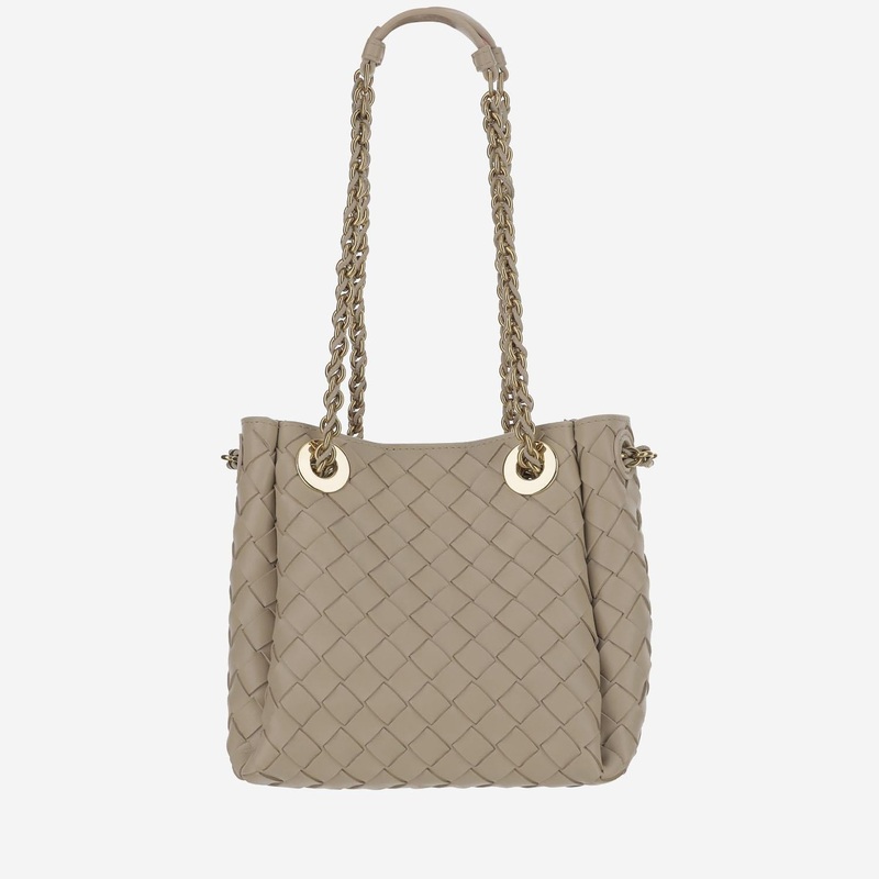 Small Leather Parachute Bag|Beige|Orange|One Size