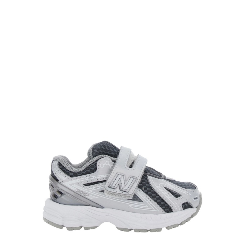 ‘1906R’ Black Low Top Sneakers with Logo Detail in Mix of Techno Fabrics Boy