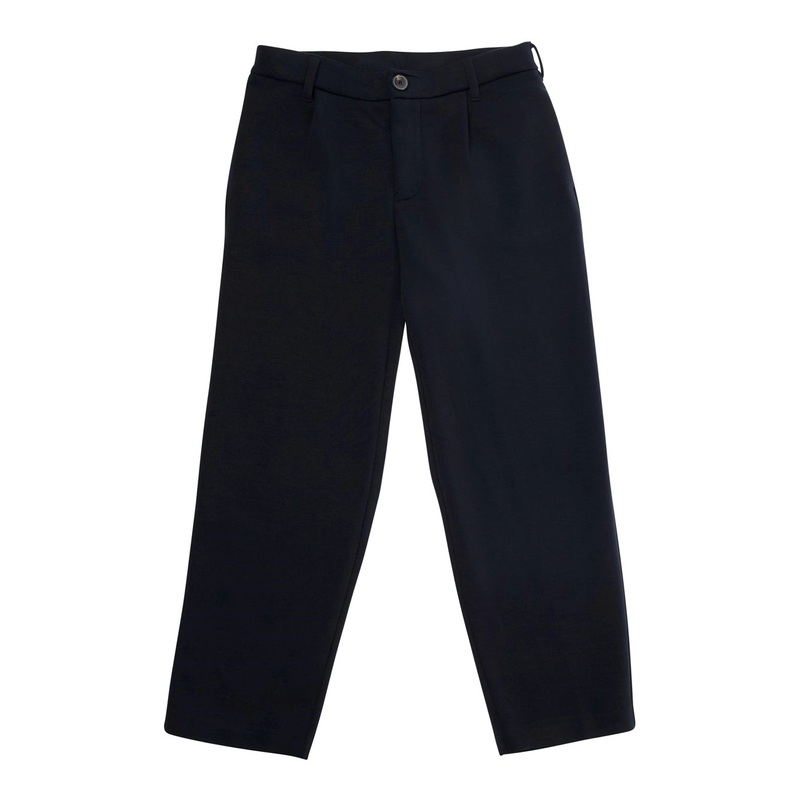 Blue Pants with Belt Loops and Logo Patch on the Back in Fabric Boy