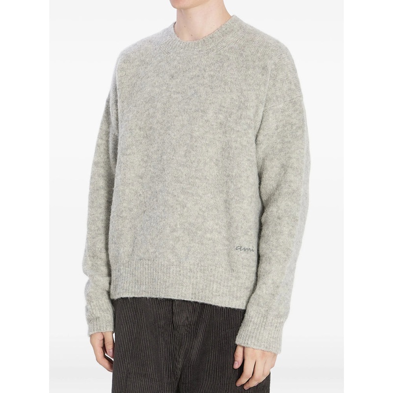 Light Grey Ribbed Crewneck Sweater