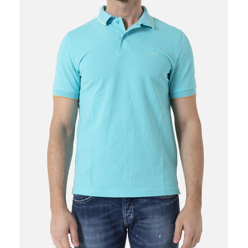 SUN68 Polo Small Stripes On Collar