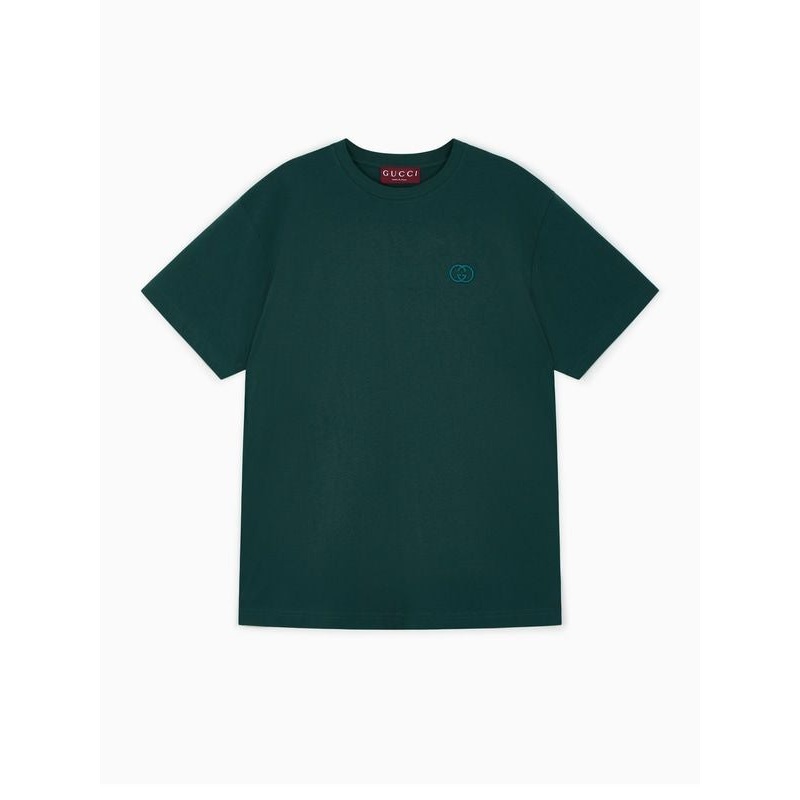 T-SHIRT IN COTTON WITH LOGO|green|M|L