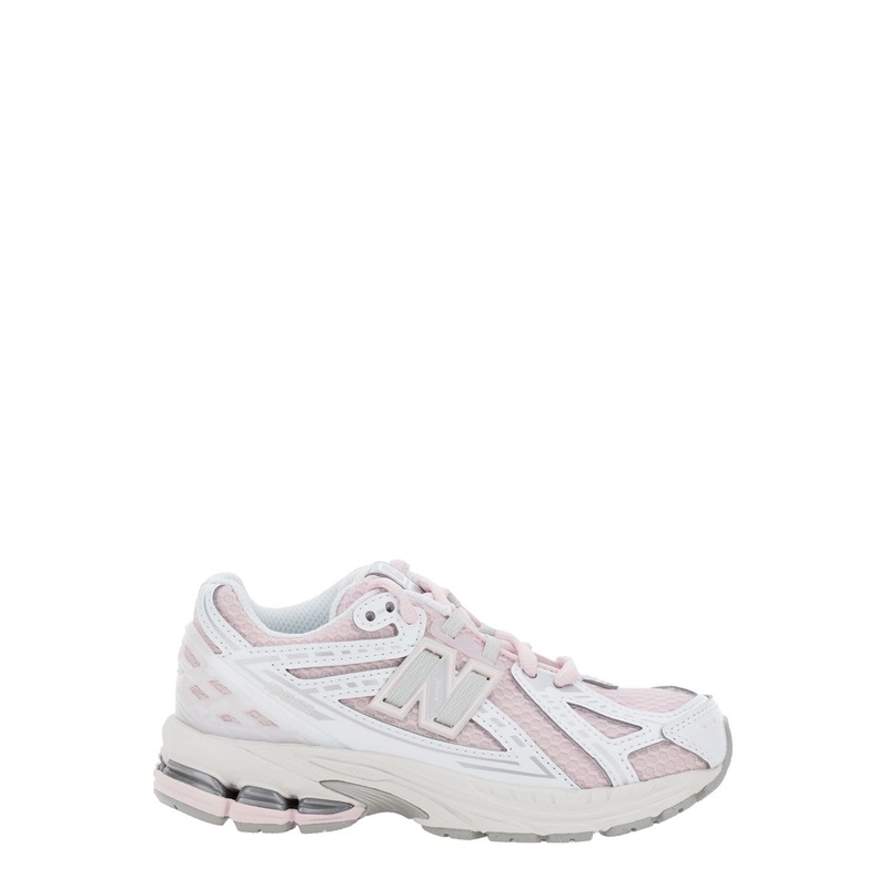 ‘1906R’ Pink Low Top Sneakers with Logo Detail in Mix of Techno Fabrics Girl