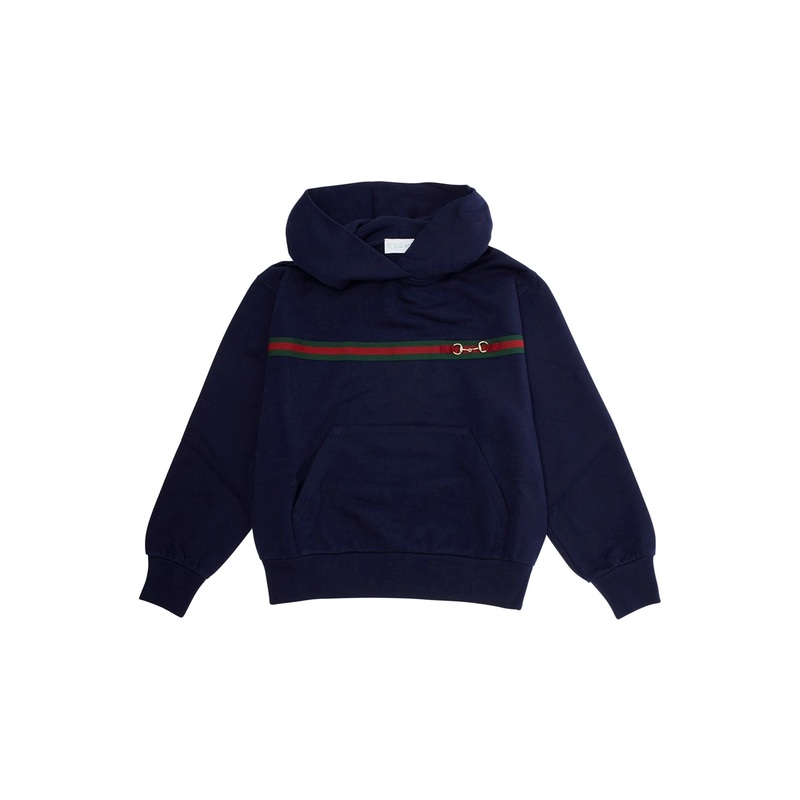 Blue Sweatshirt with Web Detail on the Front in Cotton Boy
