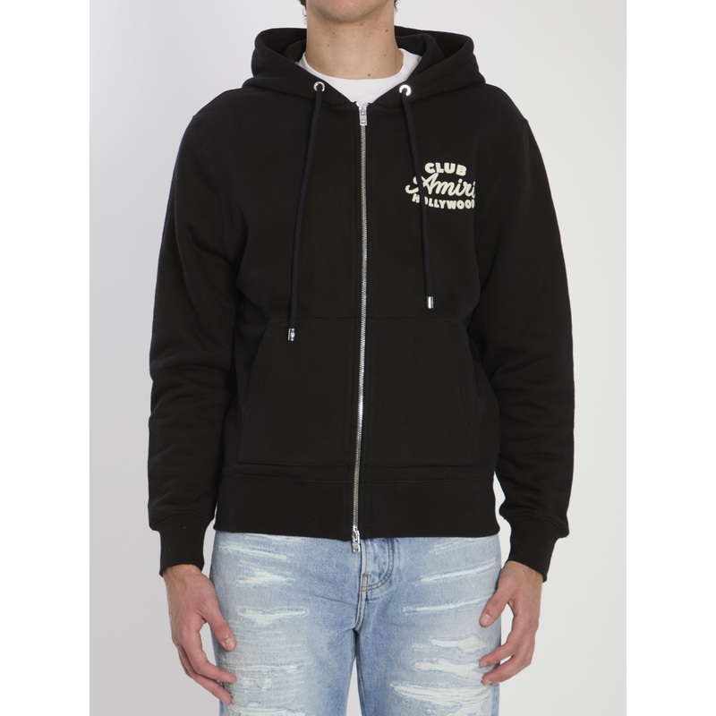 CLUB AMIRI ZIP HOODIE|BLACK|S|M