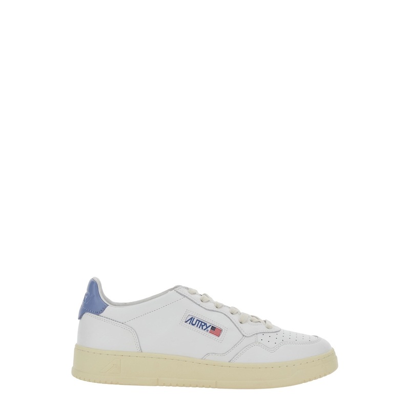 ‘Medalist Low’ White Sneaker with Contrasting Heel Tab in Leather Woman