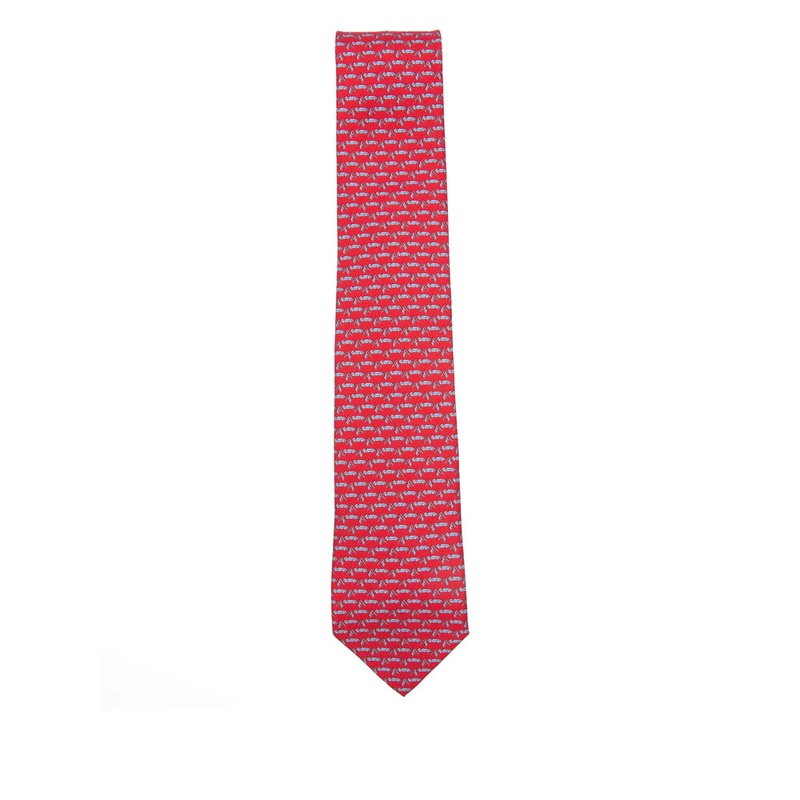 Patterned Pointed Tip Tie|Red/Blue|One Size
