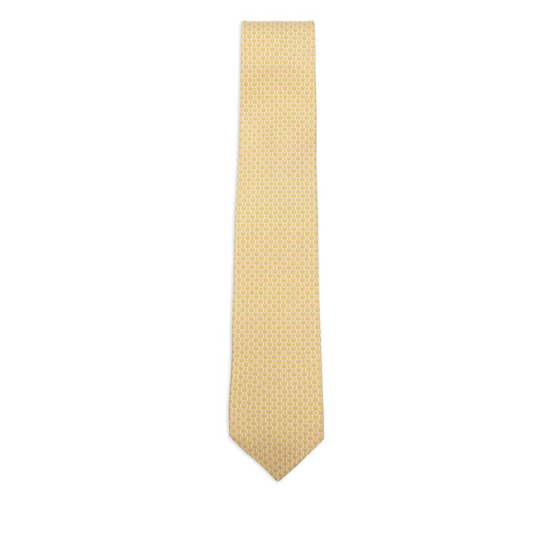 Patterned Pointed Tip Tie|Yellow|One Size