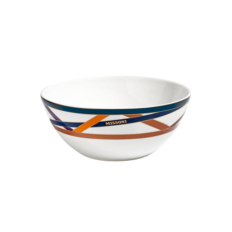 Soup or Cereal Bowls NASTRI Set of 2  Multicolor diam. 5.75, H 2.3