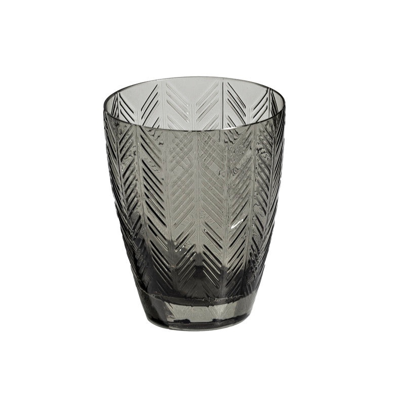 Water Glass ZIG ZAG Set of 6  Grey 11.8 oz, diam. 3.3, H 4