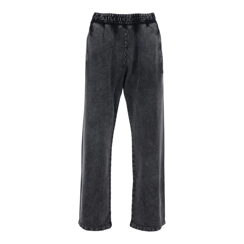 Grey Trousers with Elastic Waist in Cotton Man