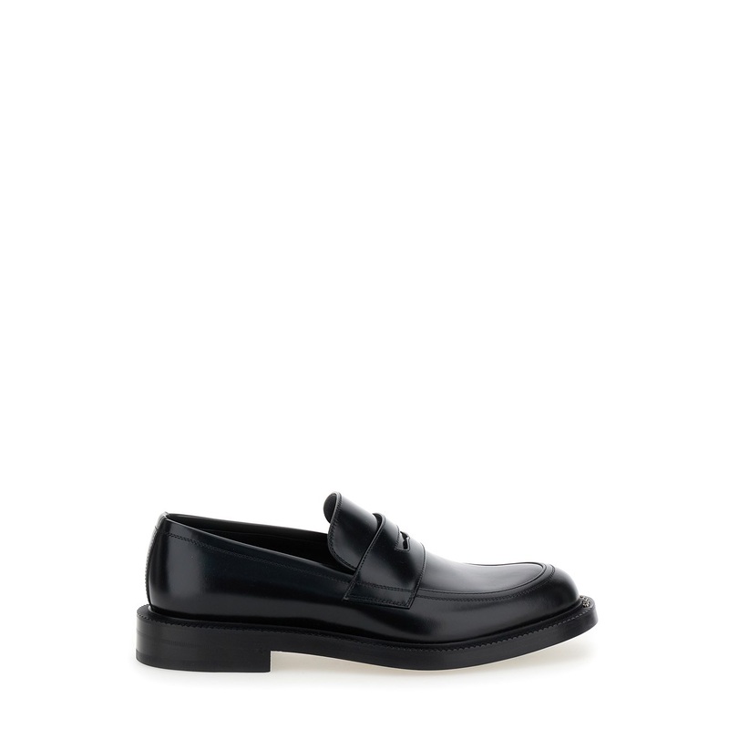 ‘Henry’ Black Loafers in Smooth Leather Man