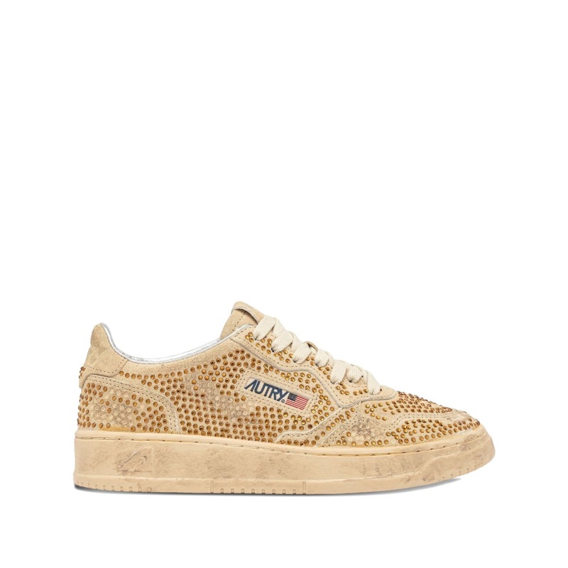 MEDALIST LOW – SUEDE TRAINERS WITH RHINESTONES
