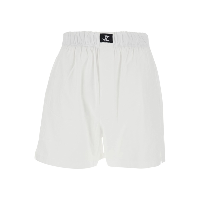 White Boxer Shorts with Elasticated Waist with Logo in Cotton Man