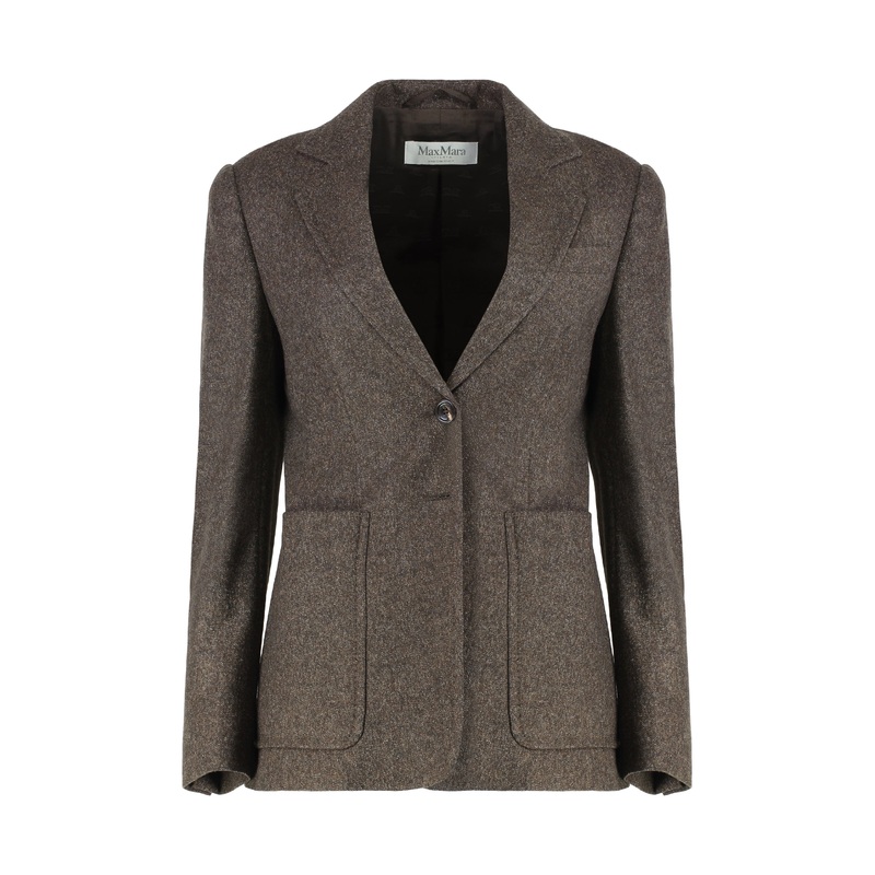 WOOL TWEED JACKET|brown|42|44