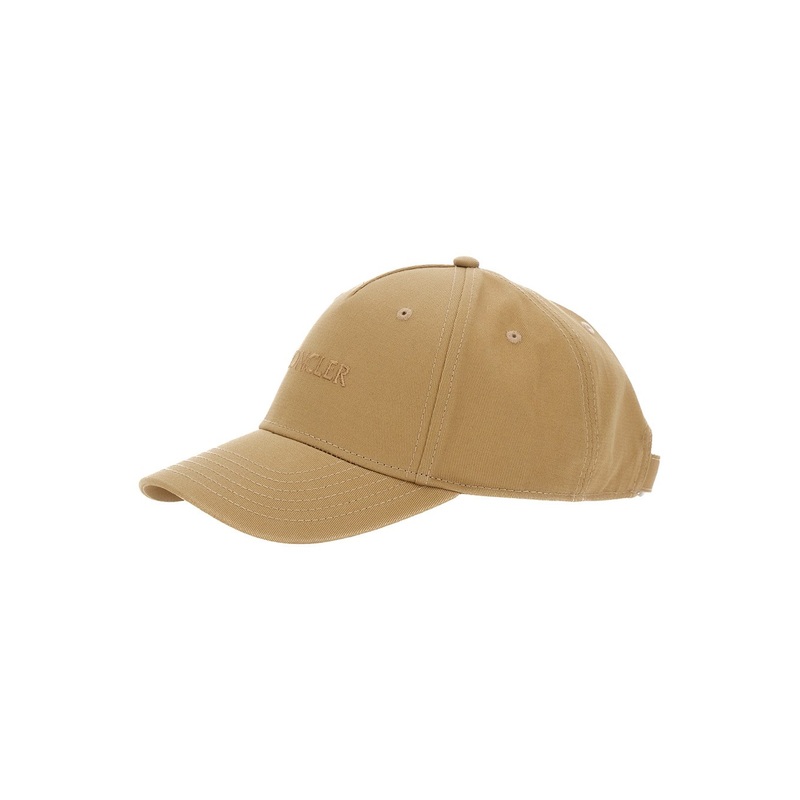 Beige Baseball Cap with Tone on Tone Logo Print in Cotton Woman
