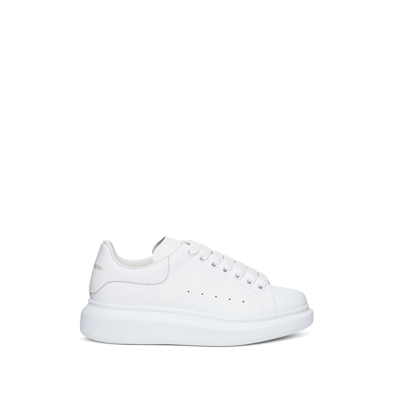 ‘Big Sole’ White Low Top Sneakers in Leather Woman