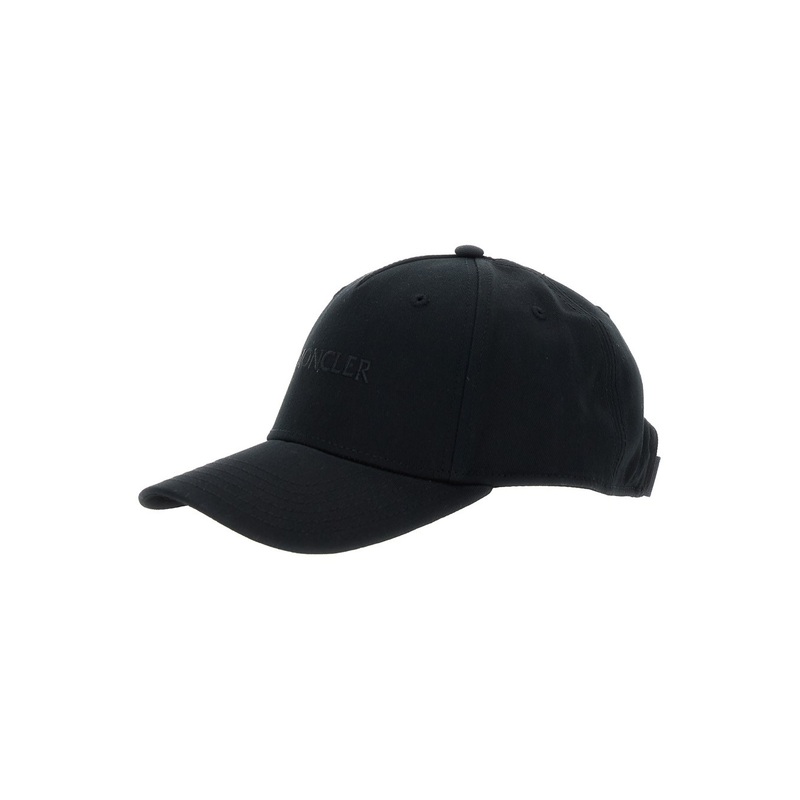 Black Baseball Cap with Tone on Tone Logo Print in Cotton Woman