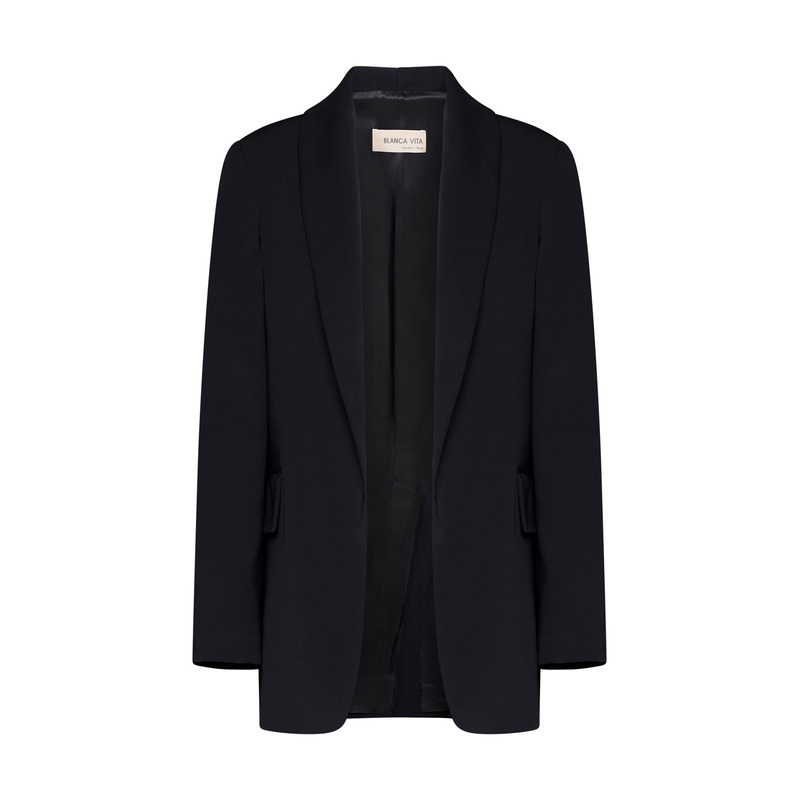 Black cady Gesne blazer|40|42|44|46|48