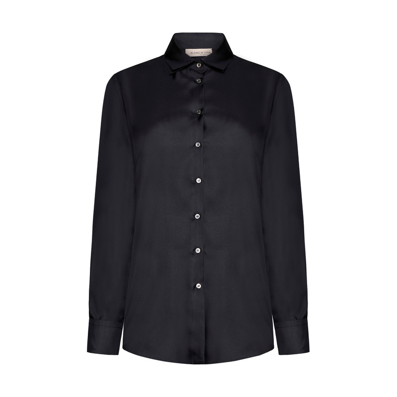 Black silk Catalpa shirt|40|42|44|46