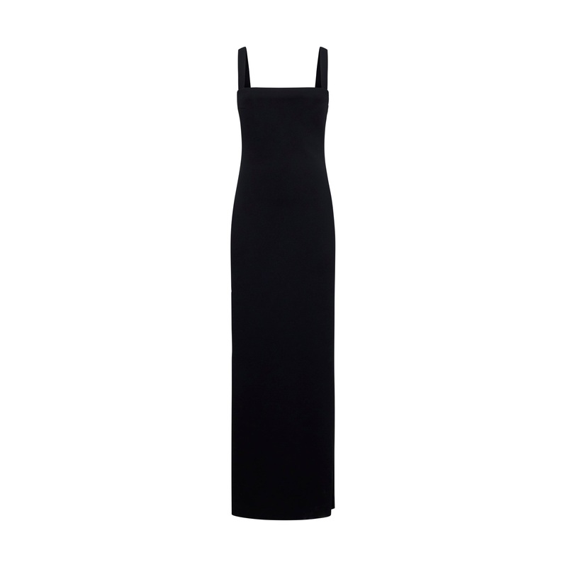 Black stretch jersey Ake long dress