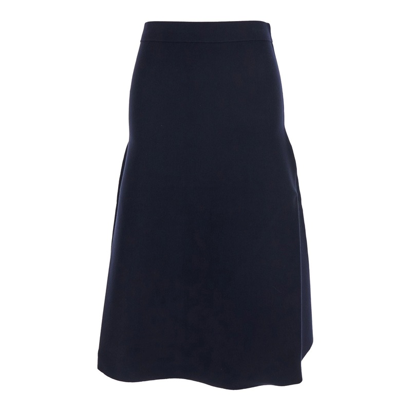 ‘Giusy’ Black Flared Skirt with Elastic Waist in Viscose Blend Woman