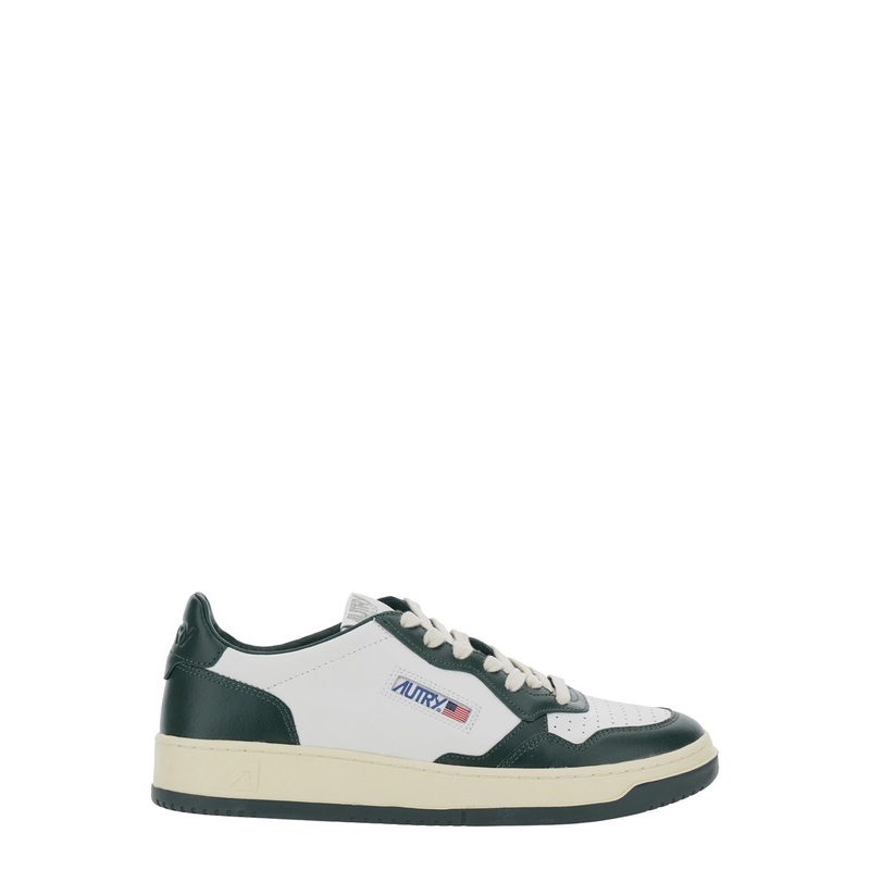 ‘Medalist’ Green Low Top Sneakers with Logo Patch on Tongue and Side and Logo Lettering on the Heel in Leather Man
